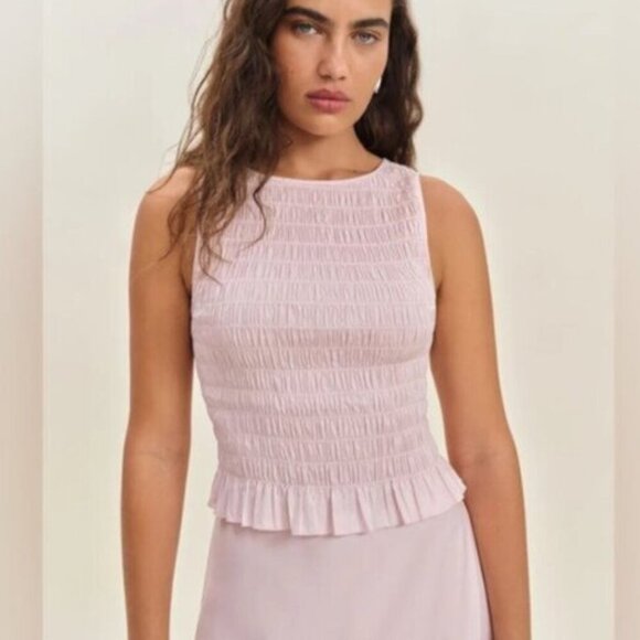 NEW Reformation Laguna Two Piece Matching Midi Set Cherry Blossom Pink US 2 UK 6 - Picture 4 of 14